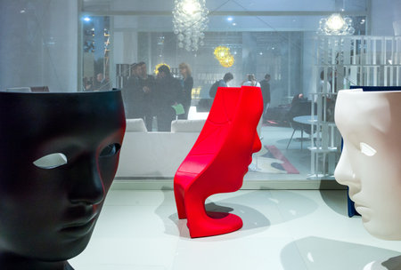 Milan, Italy - April 22, 2012:  The Furnishing Accessorier Exhibition in the Milan Fairのeditorial素材