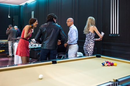 Milan, Italy - April 22, 2012:  People in the Furnishing Accessorier Exhibition in the Milan Fairのeditorial素材