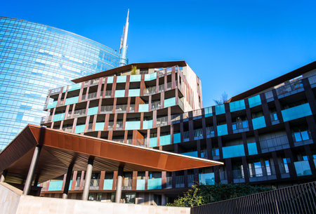 Milan, Italy - January 26, 2015:  Porta Nuova, the Corso Como Residencesのeditorial素材