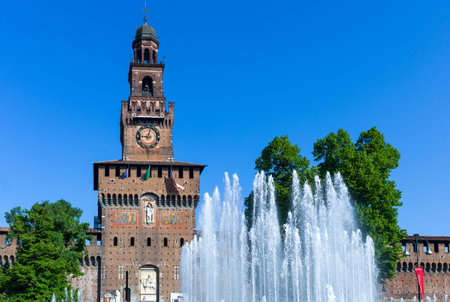 Milan, Italy - May 3, 2012:  The Castello Sforzescoのeditorial素材