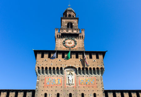 Milan, Italy - May 3, 2012:  The Castello Sforzescoのeditorial素材
