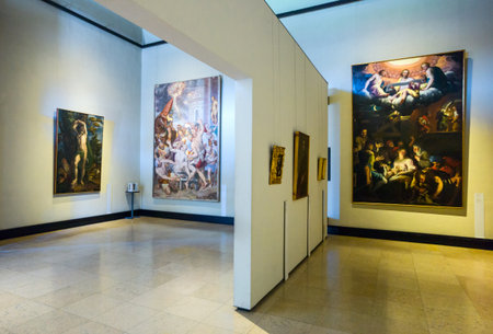 Milan, Italy - May 3, 2012: The furniture and woodwork exhibition in the Castello Sforzescoのeditorial素材