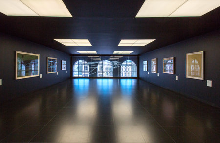 Milan, Italy - April 12, 2012: Architectures of the interior of the Museum of the twentieth centuryのeditorial素材