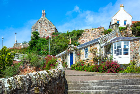 Crail, Scotland - July 26, 2012:  Fife area, traditional houses of the village.のeditorial素材