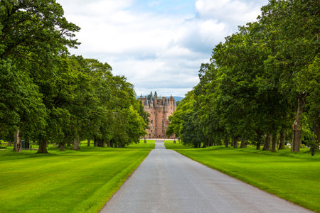 Angus, Scotland - July 27, 2012:  Fife area,  the Glamis castle, childhood home of the Queen Elizabeth.のeditorial素材