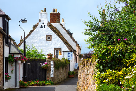 Crail, Scotland - July 26, 2012:  Fife area,traditional houses of the village.のeditorial素材