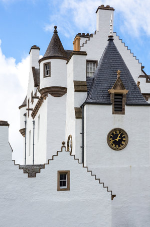 Perthshire, Scotland - July 27, 2012:  Blair Atholl, the Blair castle, home of the Duke of Athool.のeditorial素材