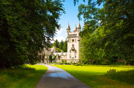 Aberdeenshire, Scotland - July 27, 2012: The Balmoral castle, summer residence of the British Royal Family.のeditorial素材