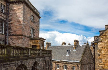 Edinburgh, Scotland - July 28, 2012:  Old houses in the Edinburgh castleのeditorial素材
