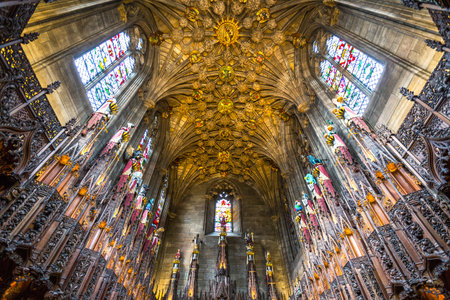 Great Britain, Scotland, Edinburgh, St. Gile's cathedral interior, the Thistle chapel.のeditorial素材