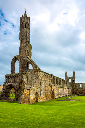 Great Britain, Scotland, Fife area, St Andrews, the Cathedral's ruinsの写真素材