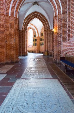 Roskilde, Denmark - July 23, 2015: The side nave of the medieval Cathedralのeditorial素材