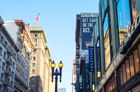 San Francisco, USA - September 21, 2015: The architectures of Powell street near Union Square