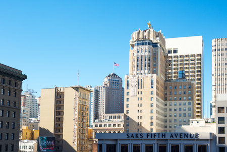 San Francisco, USA - September 22, 2015: The architectures of Union Squareのeditorial素材