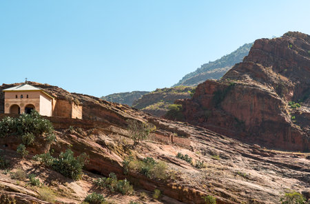 Ethiopia, Macalle, view of the old Abreha Atsbeha rock churchの写真素材