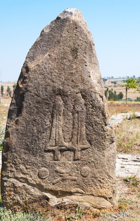 Ethiopia, Addis Ababa, the funerary steles of the Tiya archaeological siteのeditorial素材