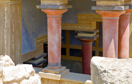 Greece, Crete, the archaeological site of the Knosso palaceのeditorial素材