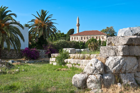 Greece, Dodecanese, Kos, the archeological site of the Harbour Quarterのeditorial素材