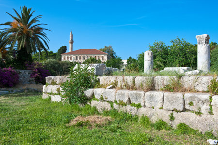 Greece, Dodecanese, Kos, the archeological site of the Harbour Quarterのeditorial素材