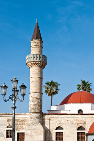 Greece, Dodecanese, Kos, the Defderdar Mosque in Eleftheria squareのeditorial素材