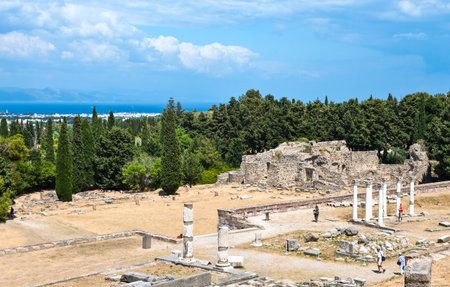 Greece, Dodecanese, Kos, the Asclepieion archaeological siteのeditorial素材