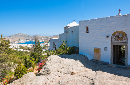 Greece, Dodecanese,Patmos, the Monastry and Cave of the Apocalypsisのeditorial素材