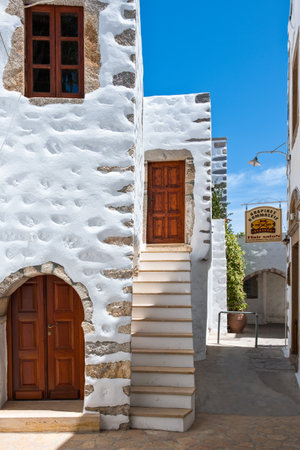 Greece, Dodecanese,Patmos, the Skala villageのeditorial素材
