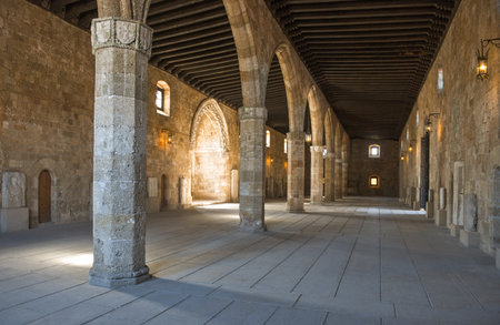 Greece, Dodecanese, Rhodes,the old Hospital of St. John,s Knights, actually Archaeological Museumのeditorial素材