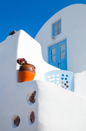 Greece, Santorini island, Oia, traditional architectures of the villageの写真素材