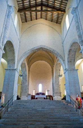 Italy, Fossacesia, the altar of the S. Giovanni abbey (XIII century)のeditorial素材