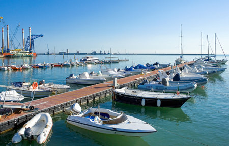 Ortona, Italy - September 11, 2006: Leisure boats in the marinaのeditorial素材