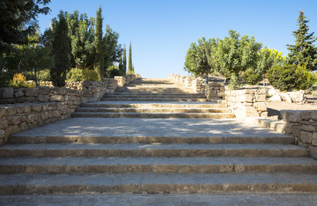 Greece, Cyprus, Pafos, the stairway entrance to the archaeological site