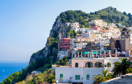Capri, Italy - April 22, 2007: View of the houses of  Marina Grande old villageのeditorial素材