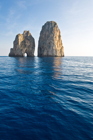 Italy,Capri the famous Faraglioni rocksの写真素材