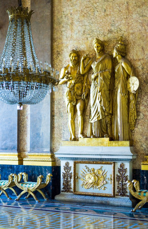 Caserta, Italy - March 9,2008:  The throne room of the Royal Palace, detail
