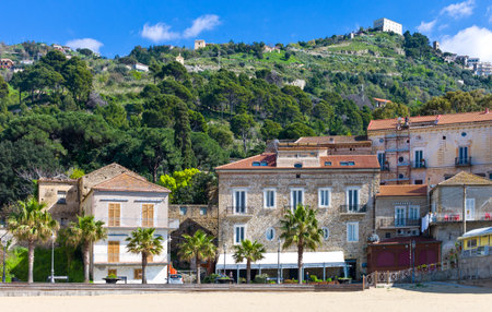 Santa Maria di Castellabate,  Italy - April 7, 2011: Houses in  the seafront