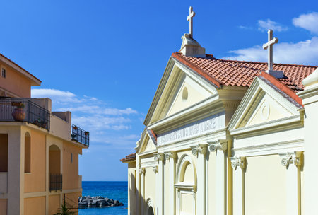 Italy,Cilento, Santa Maria di Castellabate, the San Lorenzo churchの写真素材