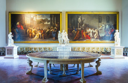 Naples, Italy - June 18, 2016:  The Roman Empire hall of the Capodimonte royal palaceのeditorial素材