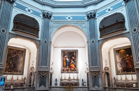 Naples, Italy - August 4, 2015:  The octagonal baroque  Pio Monte Della Misericordia churchのeditorial素材
