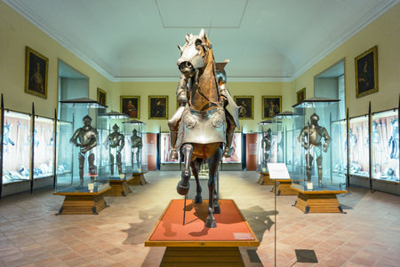 Naples, Italy - June 18, 2016:  The armory hall of the Capodimonte royal palaceのeditorial素材