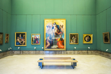 Naples, Italy - June 18, 2016:  The hall with Raffaello's paintings in the Capodimonte royal palaceのeditorial素材