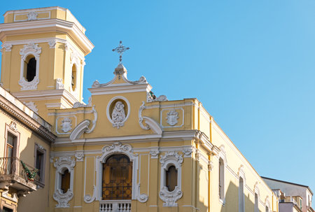 Italy, Sorrento, detail of the Parish church of Corso Italiaの写真素材