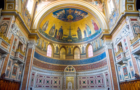 Rome,  the interior of S.Giovanni in Laterano Basilicaのeditorial素材