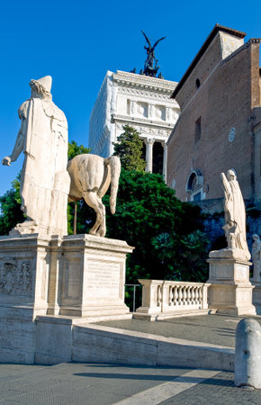 Rome,  monuments of Piazza del Campidoglioの写真素材