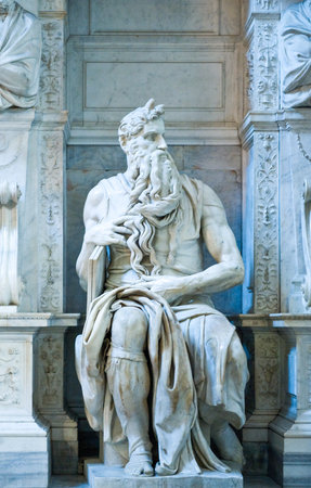 Rome, Italy - October 9, 2008: San Pietro In Vincoli church, the Michelangelo Buonarroti's  Tomb of...