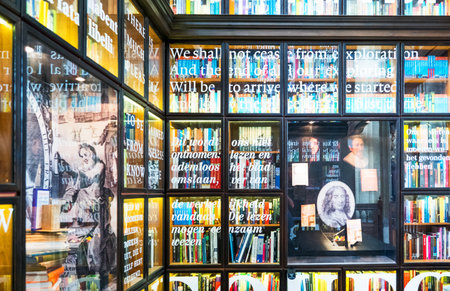 Rotterdam, The Nederlands - July 17, 2016: An old library in the side nave of the San Lorenzo churchのeditorial素材