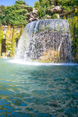 Tivoli, Italy - March 12, 2014: Villa d'Este, the Ovato fountainのeditorial素材