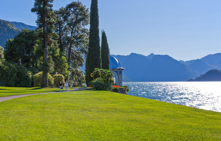 Bellagio, Italy - August 31, 2010:  The Villa Melzi garden on the Como lakeのeditorial素材