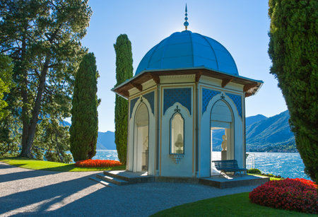 Bellagio, Italy - August 31, 2010:  The Villa Melzi garden on the Como lakeのeditorial素材