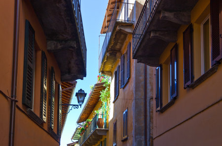 Bellagio, Italy - August 31, 2010: An alley in the  country centerの写真素材